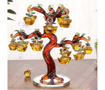 黃水晶搖錢樹(shù) 寓意吉祥的精致工藝品